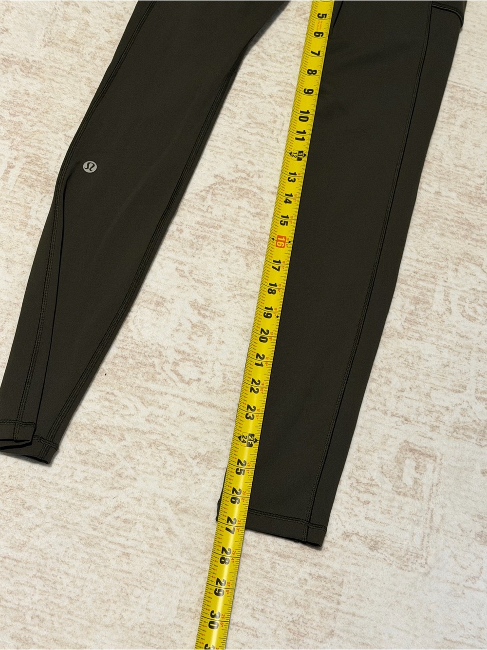 lululemon athletica Olive Green Leggings with Branded Zip Pull - Picture 4 of 7